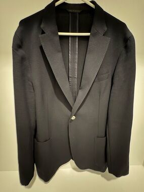 Neil Barrett Black Single-Button Textured Sport Coat
